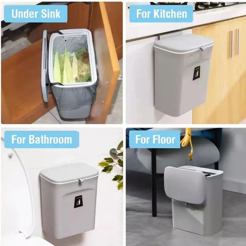 Kitchen Trash Can Kitchen Waste Bin Kitchen Garbage Cans Recycle Rubbish Bin for Kitchen Dustbin Garbage Bin Trash Bin Trashcan - YGSHOP
