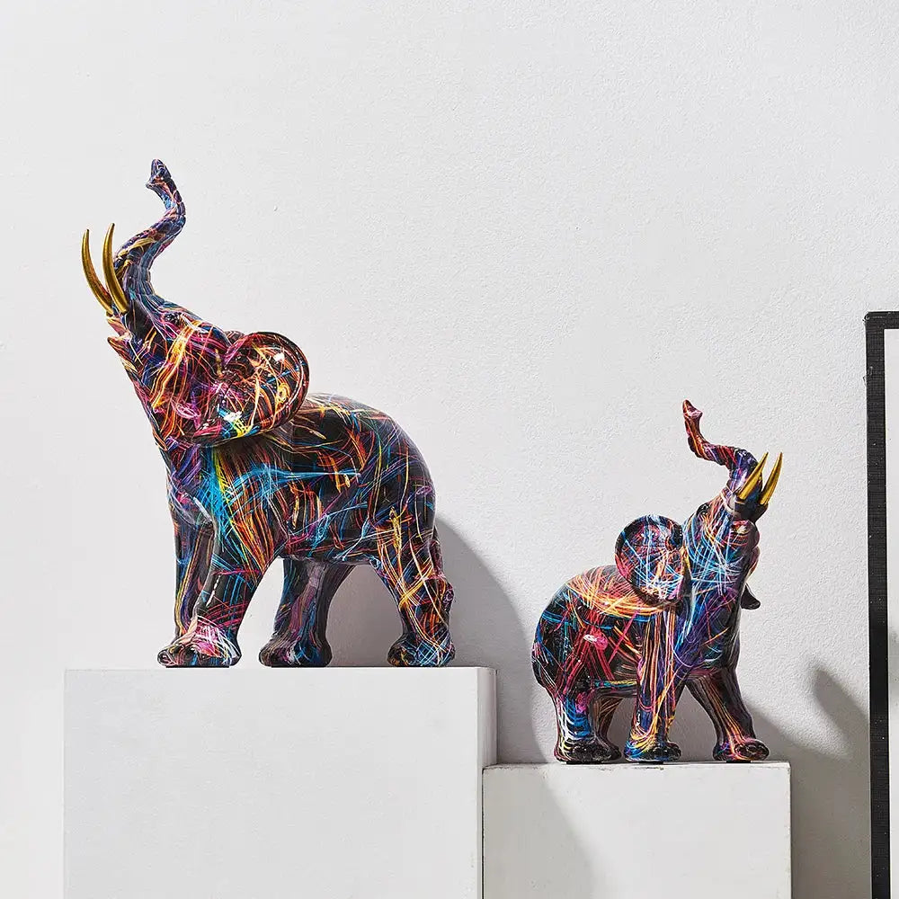 Chromapachy Graffiti Colorful Elephant Sculpture - YGSHOP