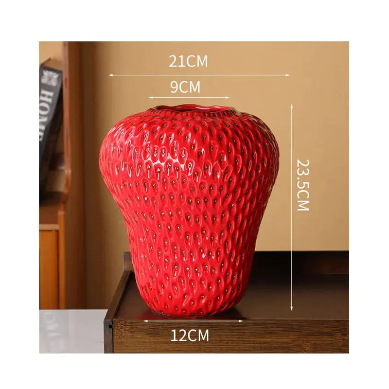 Cartoon Strawberry Ceramic Vase - YGSHOP