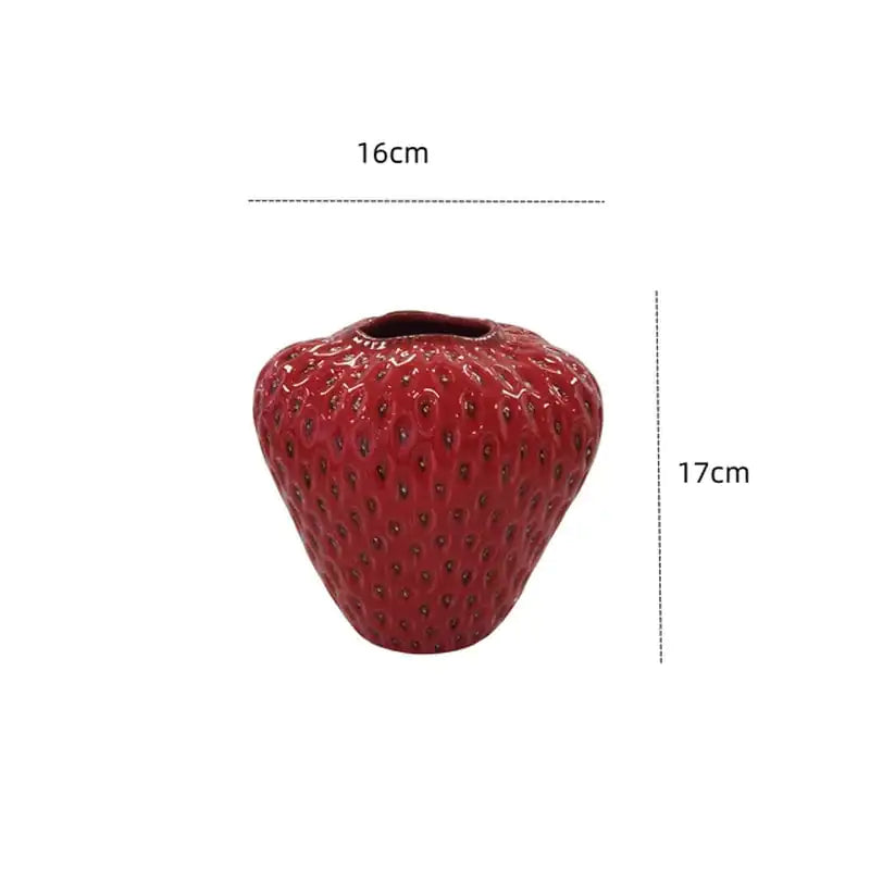 Cartoon Strawberry Ceramic Vase - YGSHOP