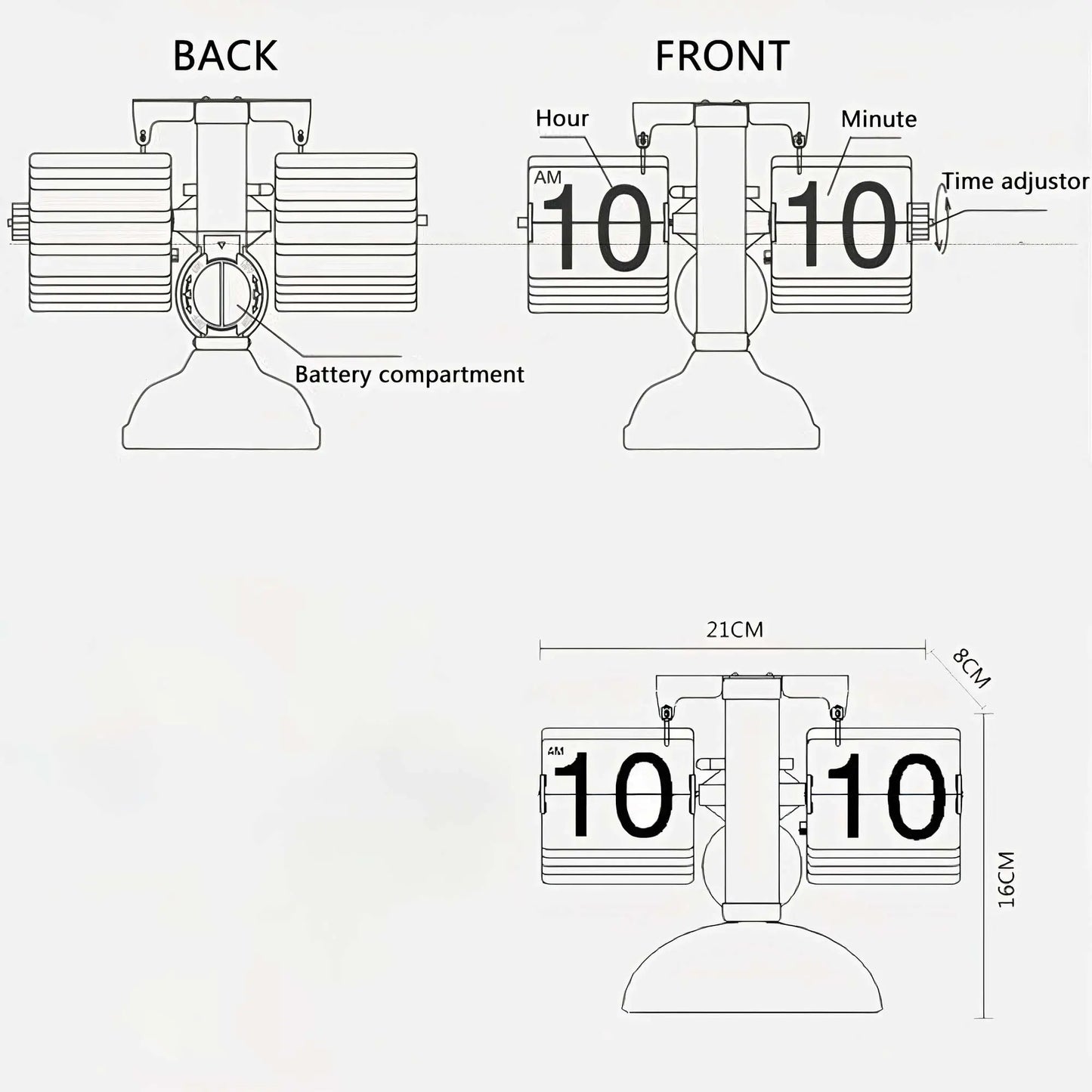 Classic Desktop Flip Clock - YGSHOP