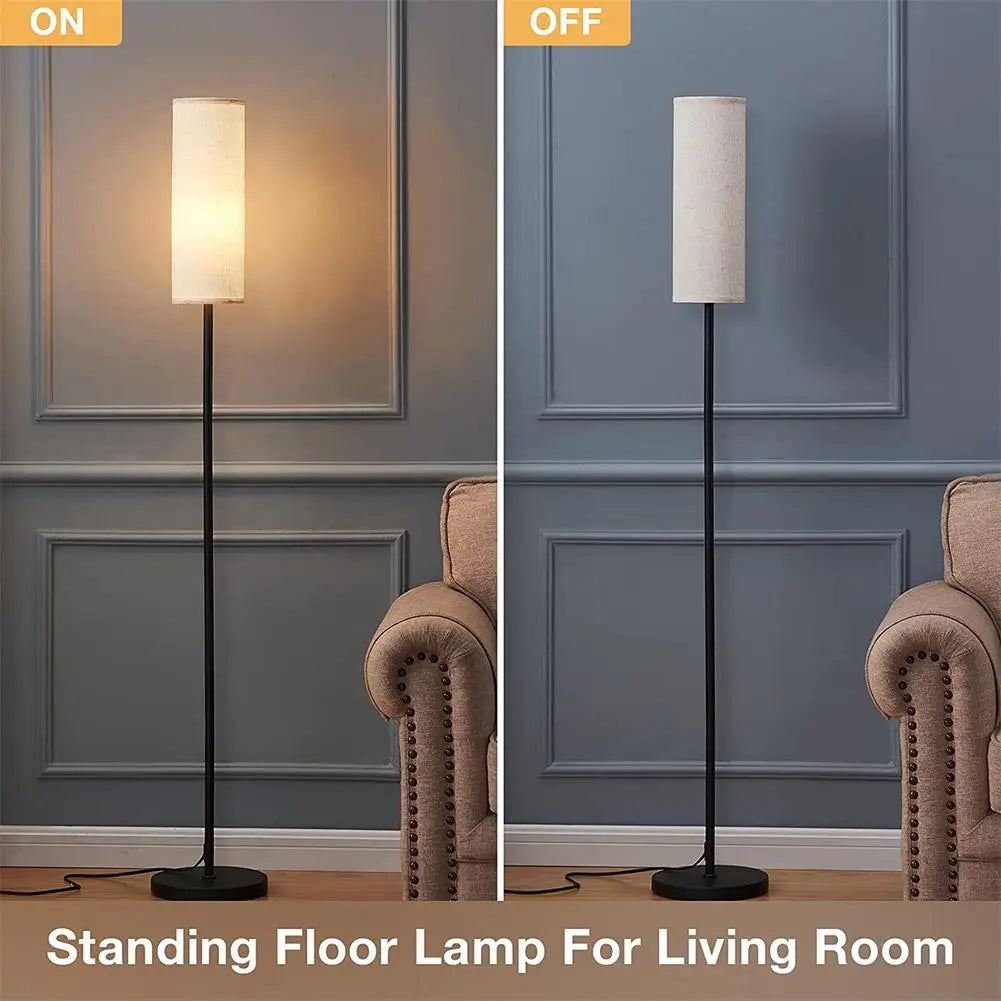 LED Floor Lamp with Linen Lampshade - YGSHOP