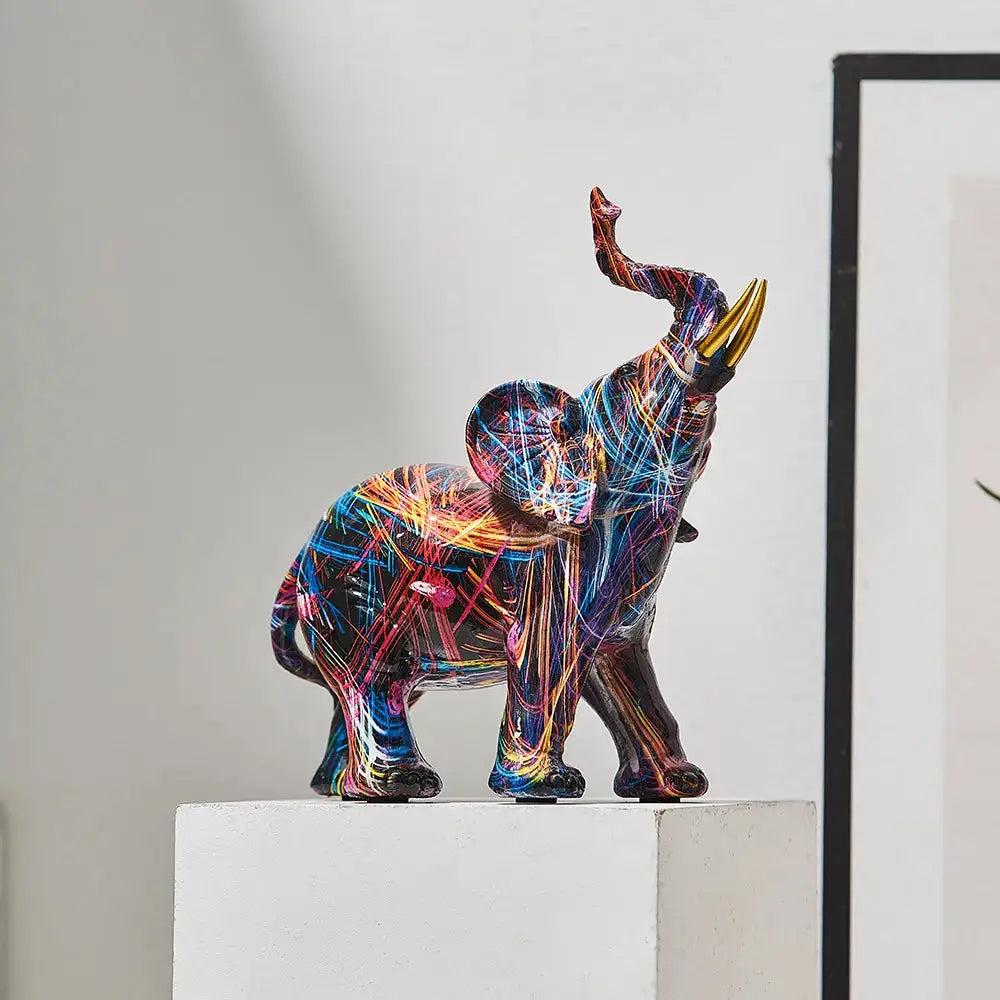 Chromapachy Graffiti Colorful Elephant Sculpture - YGSHOP