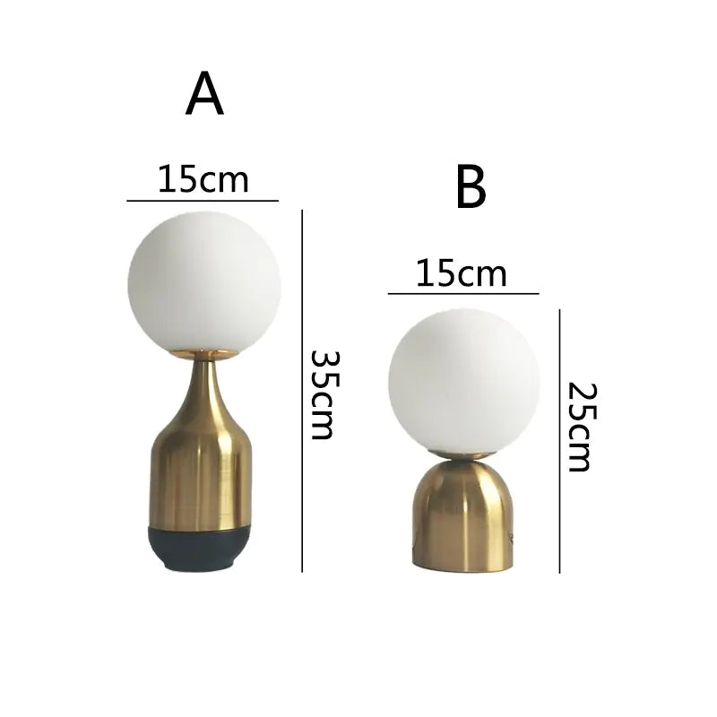 Modern Home Nordic Glass Ball Brass Table Lamps - YGSHOP