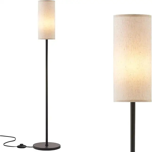 LED Floor Lamp with Linen Lampshade - YGSHOP