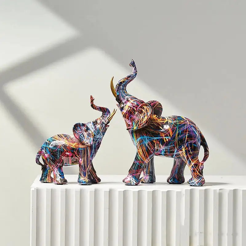 Chromapachy Graffiti Colorful Elephant Sculpture - YGSHOP