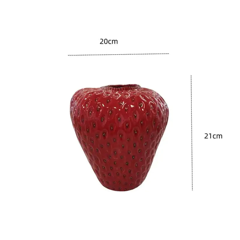 Cartoon Strawberry Ceramic Vase - YGSHOP