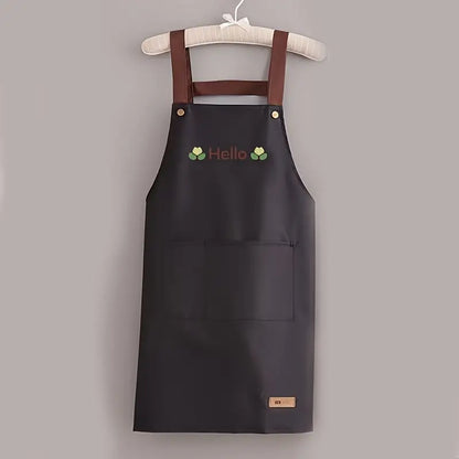 Water Oil Stain Resistant Kitchen Apron with Pockets