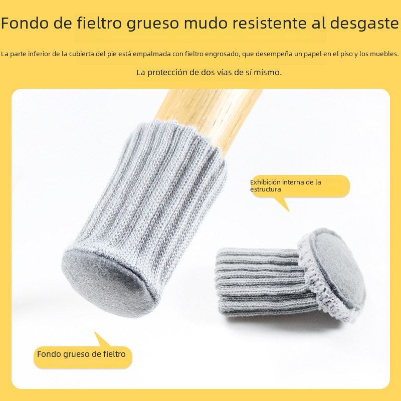 Thick Double-Layer Knitted Anti-Slip Chair Leg Covers (4 Pcs)