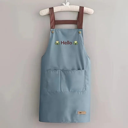 Water Oil Stain Resistant Kitchen Apron with Pockets