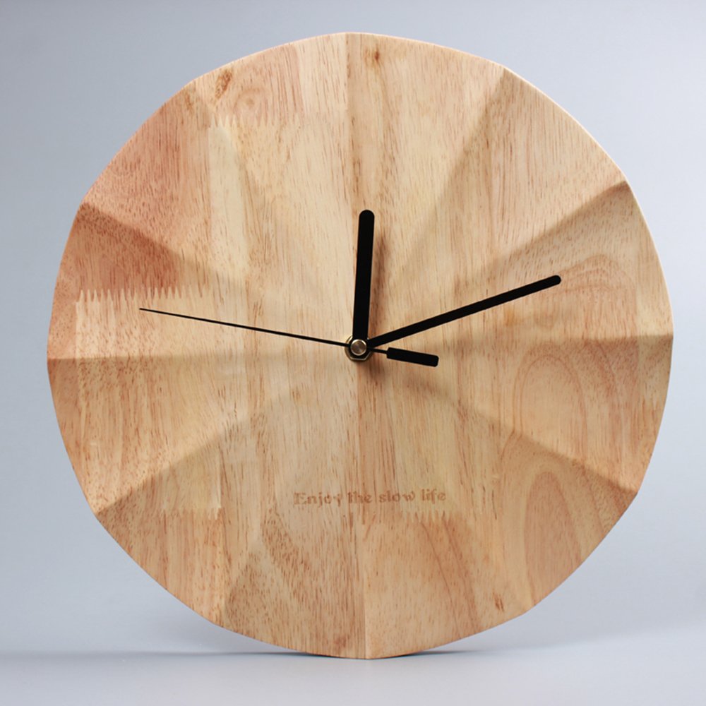 Minimalist Nordic Wooden Wall Clock for Bedroom Decor