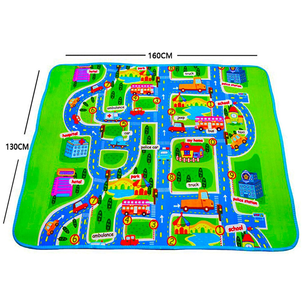 City Traffic Map Baby Crawling Mat and Play Mat