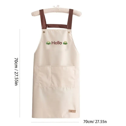Water Oil Stain Resistant Kitchen Apron with Pockets