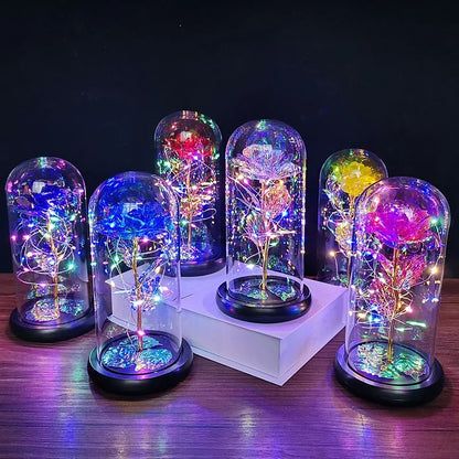 Led Enchanted Galaxy Rose Decor unique present