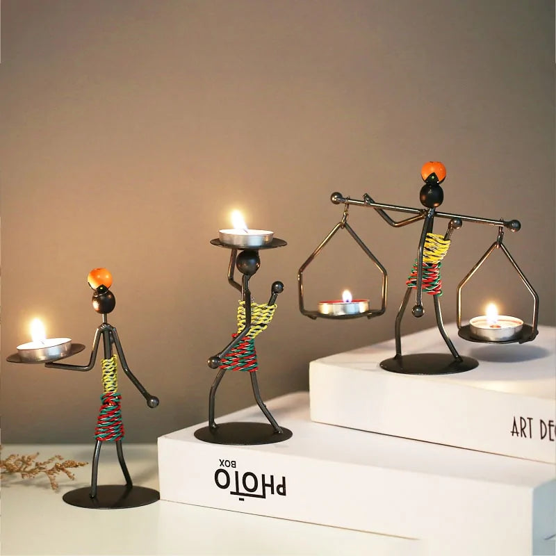 Nordic Metal Abstract Character Candle Holder - YGSHOP