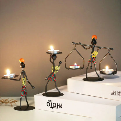 Nordic Metal Abstract Character Candle Holder - YGSHOP