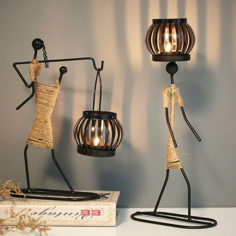 Nordic Metal Abstract Character Candle Holder - YGSHOP