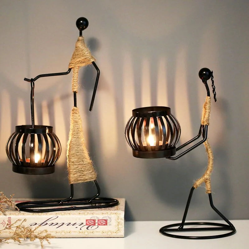 Nordic Metal Abstract Character Candle Holder - YGSHOP