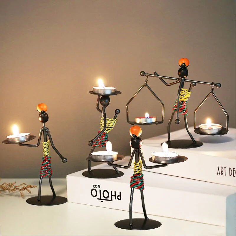 Nordic Metal Abstract Character Candle Holder - YGSHOP