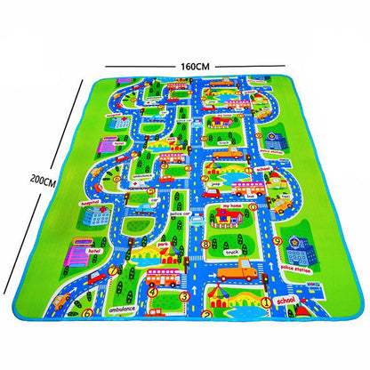 City Traffic Map Baby Crawling Mat and Play Mat