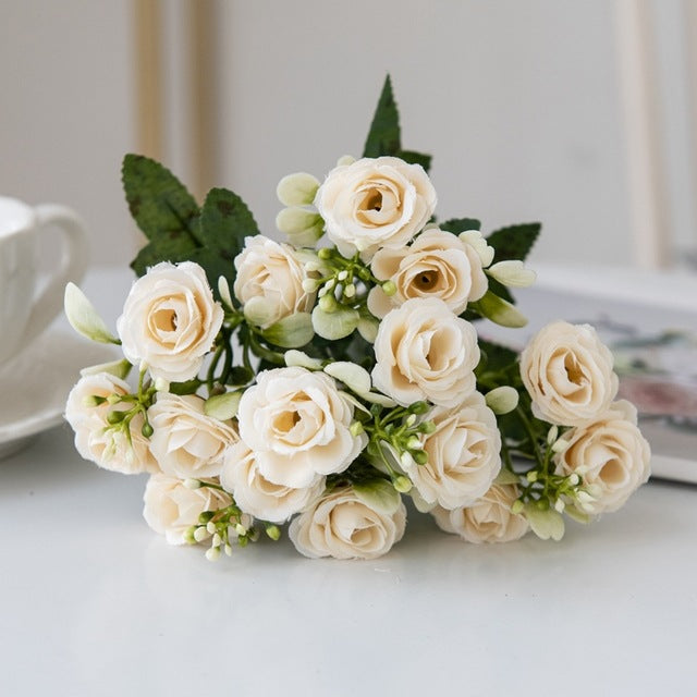 European 15-Piece Rose Bouquet for Home Decor