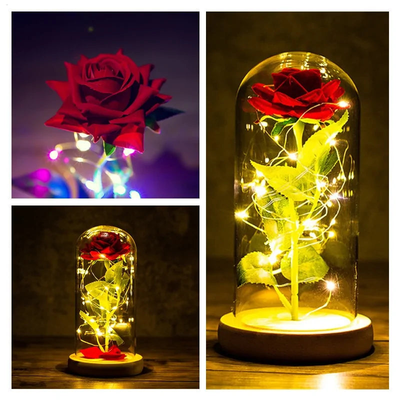 Led Enchanted Galaxy Rose Decor unique present