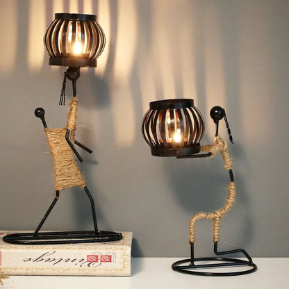 Nordic Metal Abstract Character Candle Holder - YGSHOP