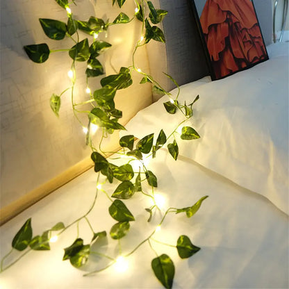 Flower Green Leaf String Lights